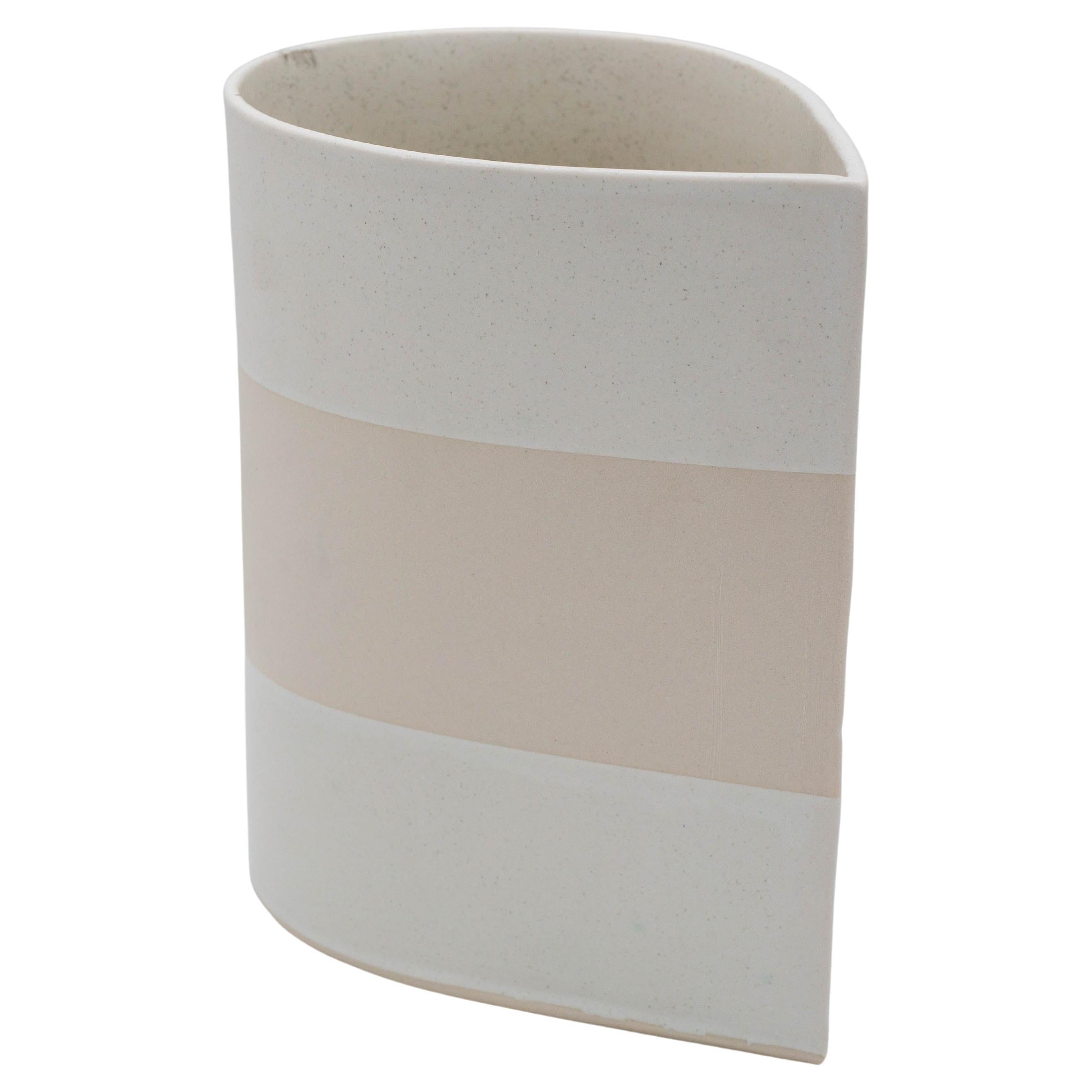 Happy Tears Vase, White Satin Glaze on Porcelain 'Small' For Sale