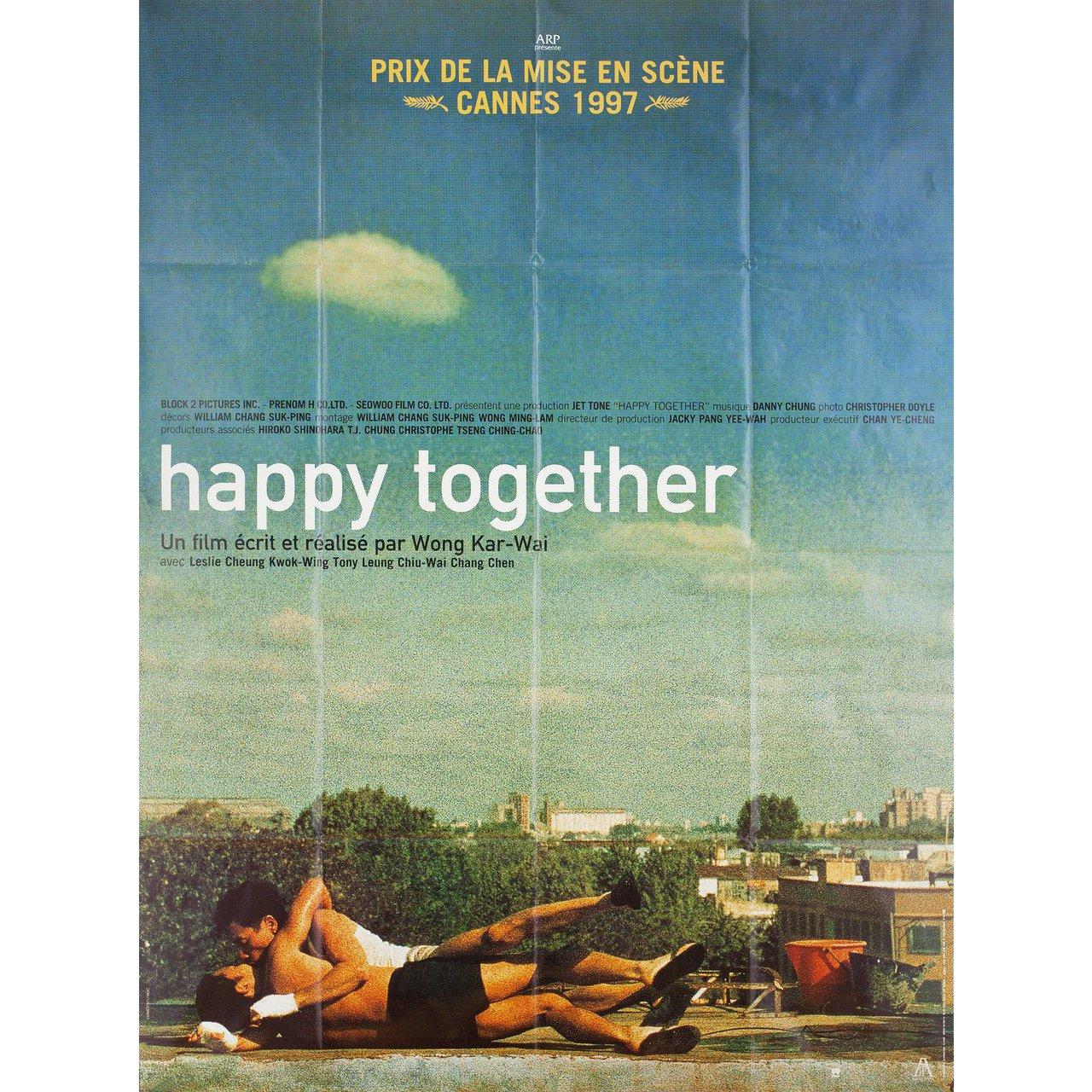 Original 1997 French grande poster for the film Happy Together (Chun gwong cha sit) directed by Kar Wai Wong with Leslie Cheung / Tony Chiu Wai Leung / Chen Chang / Gregory Dayton. Fine condition, folded. Many original posters were issued folded or