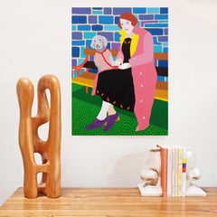 'Happy Together' Portrait Painting by Alan Fears Pop Art Dog Poodle