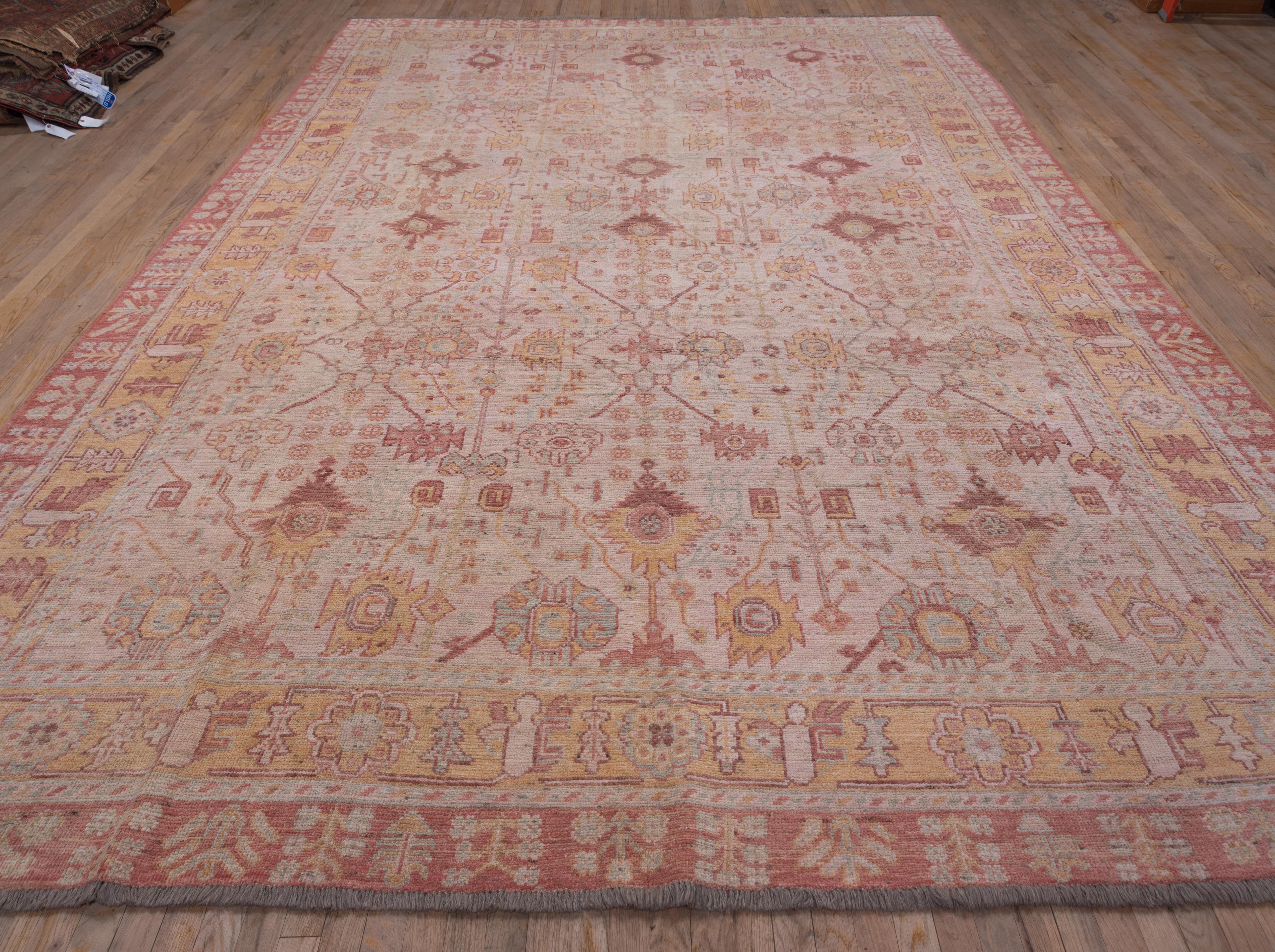 Although this was named for a town in Oklahoma, we think its the perfect name because of the gorgeous colors in this Oushak rug. Peaches, pinks and shades of clay and mint make this colorful yet easy on the eye. Thousands of options of ways to go