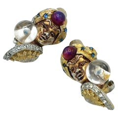 HAR clip-on earring GENIE Aladdin Crystal Ball Fortune Teller Fabulous Rare