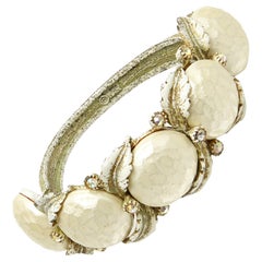 Har Creations 1950s Pearlesant Clamper Bracelet