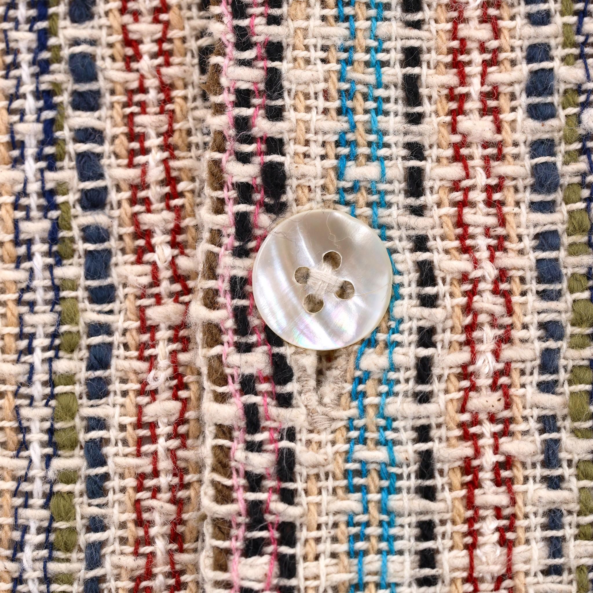 Uomo Camicia Harago in cotone intrecciato a righe in vendita