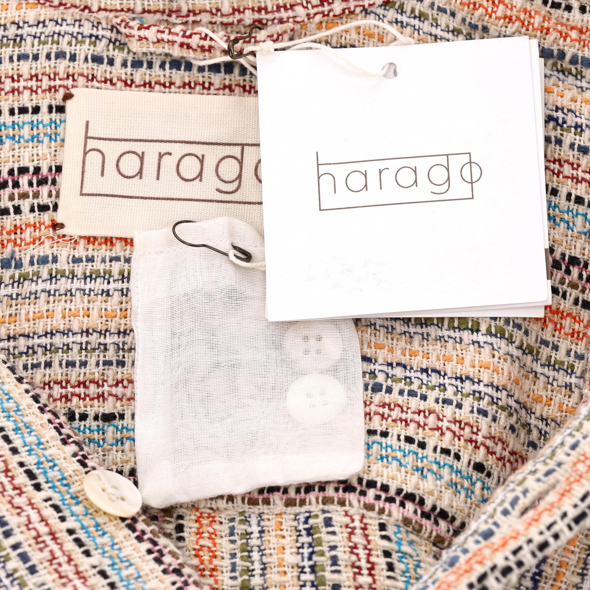 Camicia Harago in cotone intrecciato a righe in vendita 2
