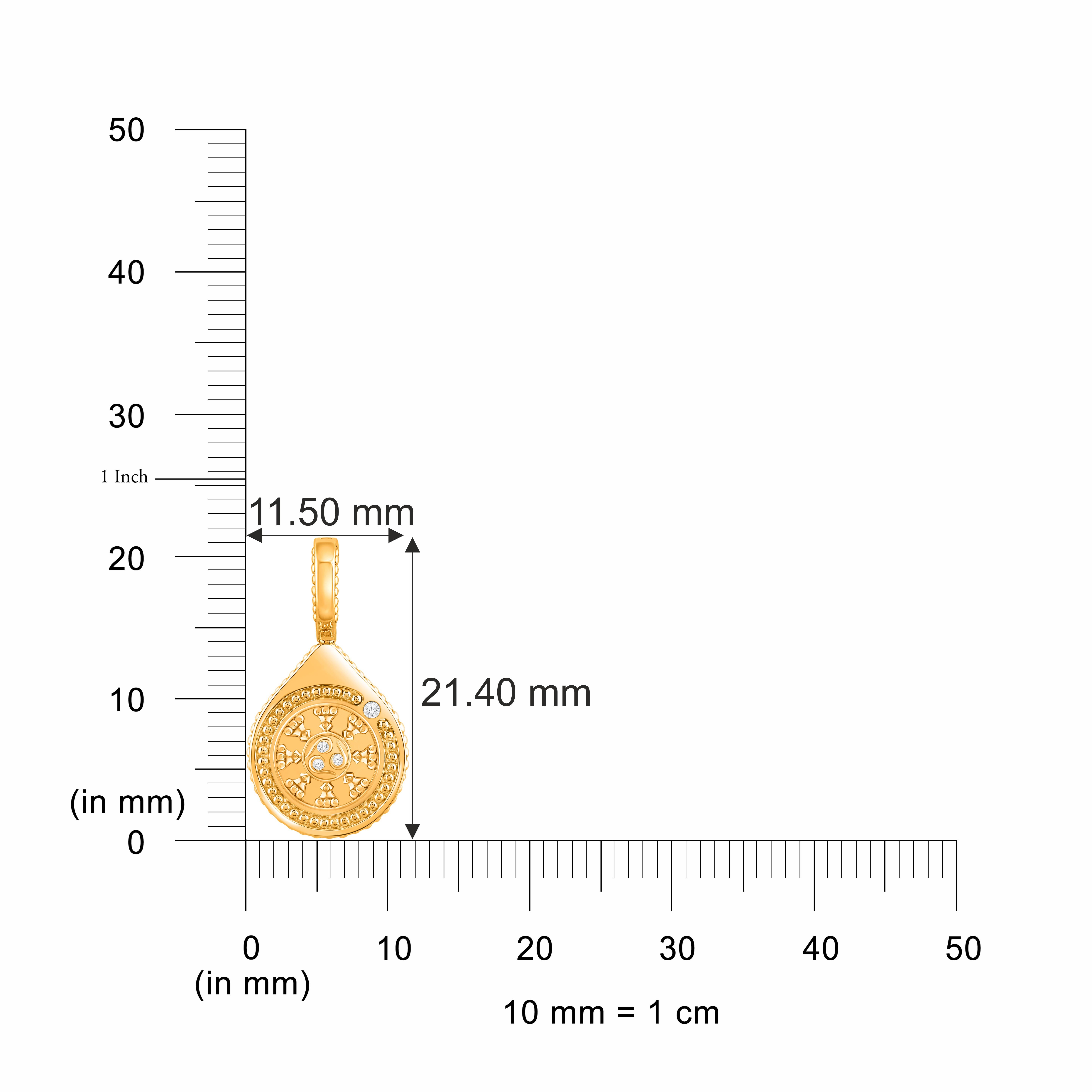 HARAKH 0,17 Diamante incoloro Gota de alegría Colgante-dije Serenidad Oro amarillo de 18 quilates Corte brillante en venta