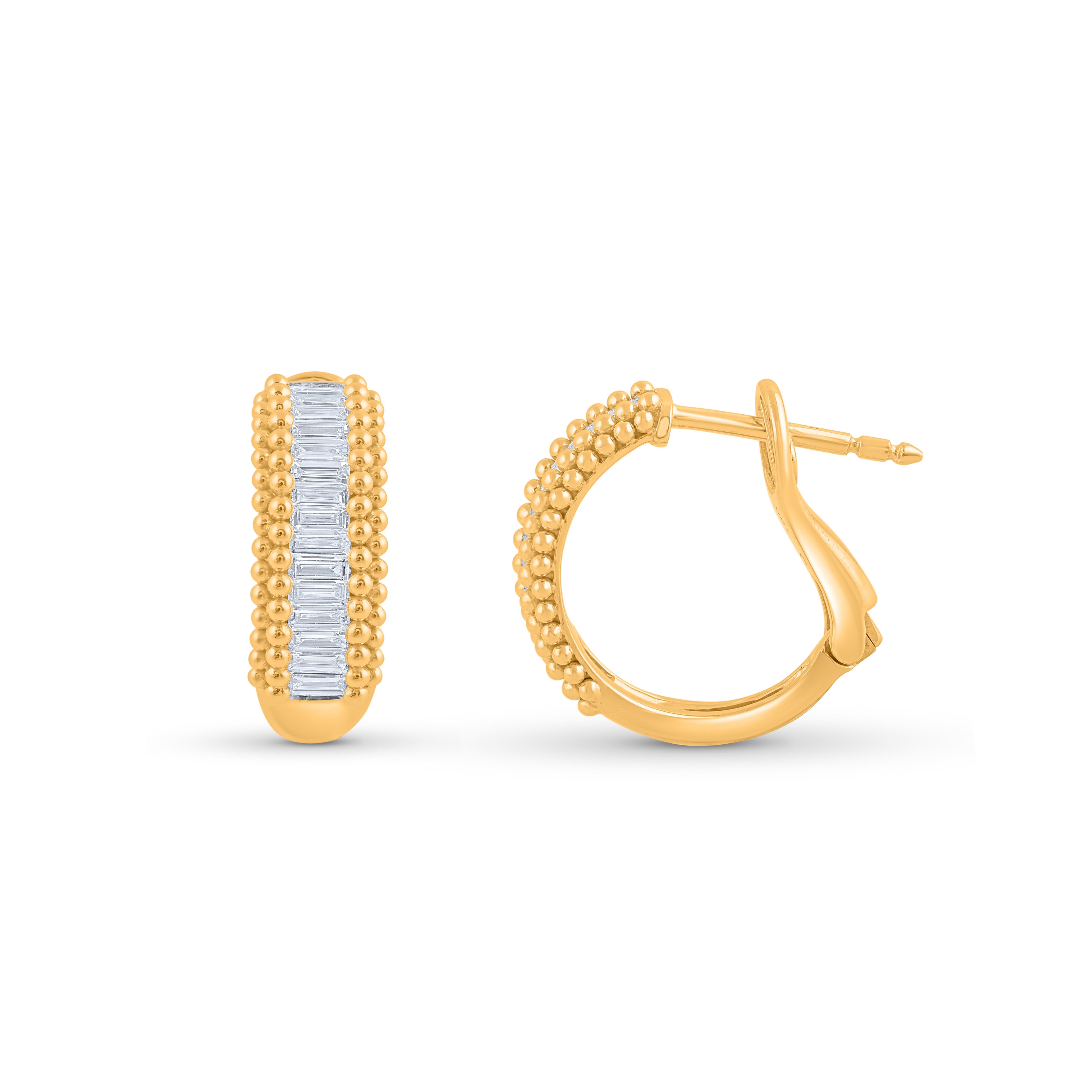 Studded with 28 baguette diamonds, these earrings are made by selective skilled artisans. HARAKH proudly supports these local artisans and is pleased to present this in modern discerning designs.

Each little bead takes a minimum of 20 minutes to