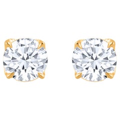 Harakh 0.61 Carat D-F Color IF-VS Clarity 18 Kt Diamond Stud Earrings