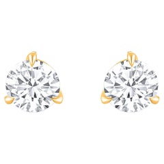 Harakh 0.62 CTW Diamante Incoloro F Color VS2 Claridad Pendientes de Oro de 18KT