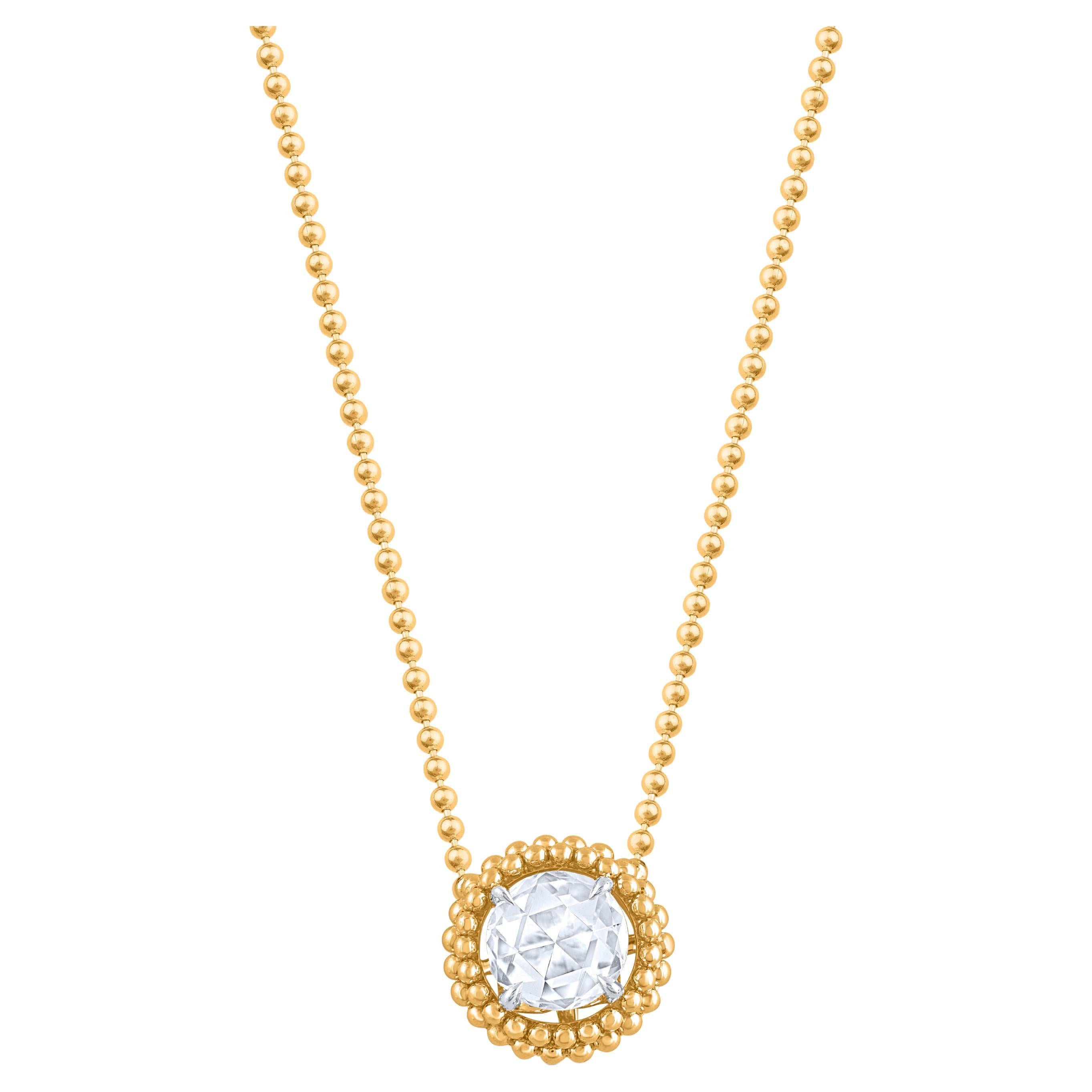 Harakh 0.25 Carat Natural Diamond Solitaire 18 Karat Gold Pendant Necklace For Sale