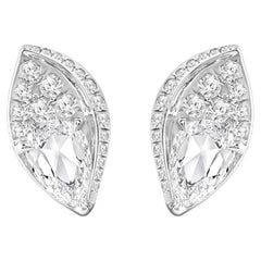 Harakh 0.75 Carat Brilliant and Rose Cut Natural Colorless Diamond Stud Earrings