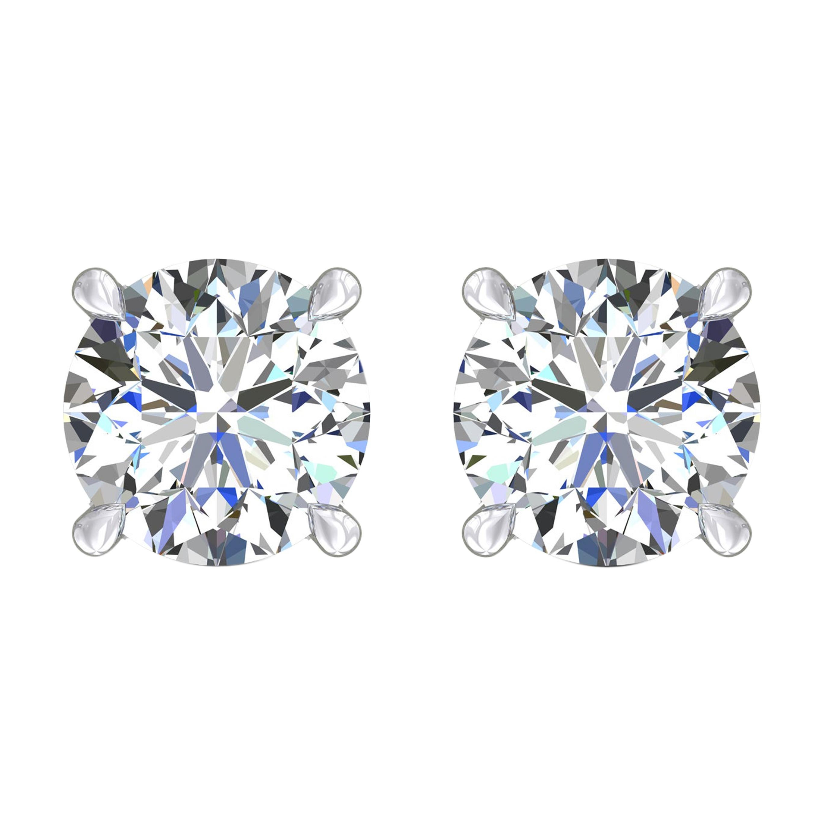 HARAKH 0.75 CTW Colorless Diamond Classic Stud Earrings in 18 Karat white Gold