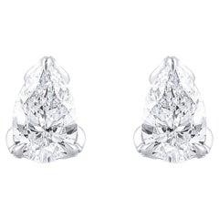 HARAKH Diamantes de 0,75 quilates Color F Claridad VS2 Pendientes de oro de 18 KT