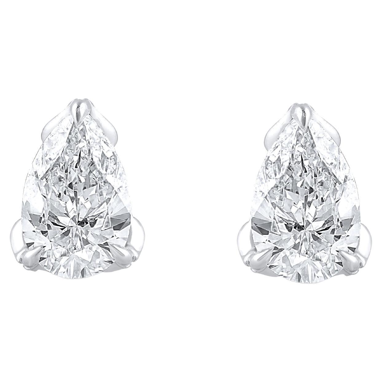 Harakh 1 Carat Colorless Diamonds F Color VS2 Clarity 18 KT Gold Stud Earrings