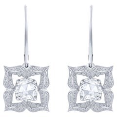 Harakh 0.95 Carat Brilliant and Rose Cut Diamond 18 Kt White Gold Earrings