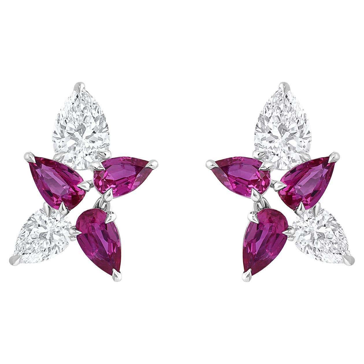 Harakh 1 1/2 Carat Brilliant Cut Natural Colorless Diamond and Ruby ...