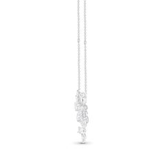HARAKH 1 1/2 Colorless Diamond Cascade Cluster Necklace 18KT White Gold