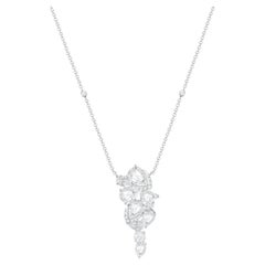 Harakh 1 1/2 collier à grappes de diamants incolores en or blanc 18KT
