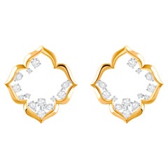 HARAKH 1 1/2 CT Mandala-Ohrstecker mit natürlichen farblosen Diamanten im Brillantschliff