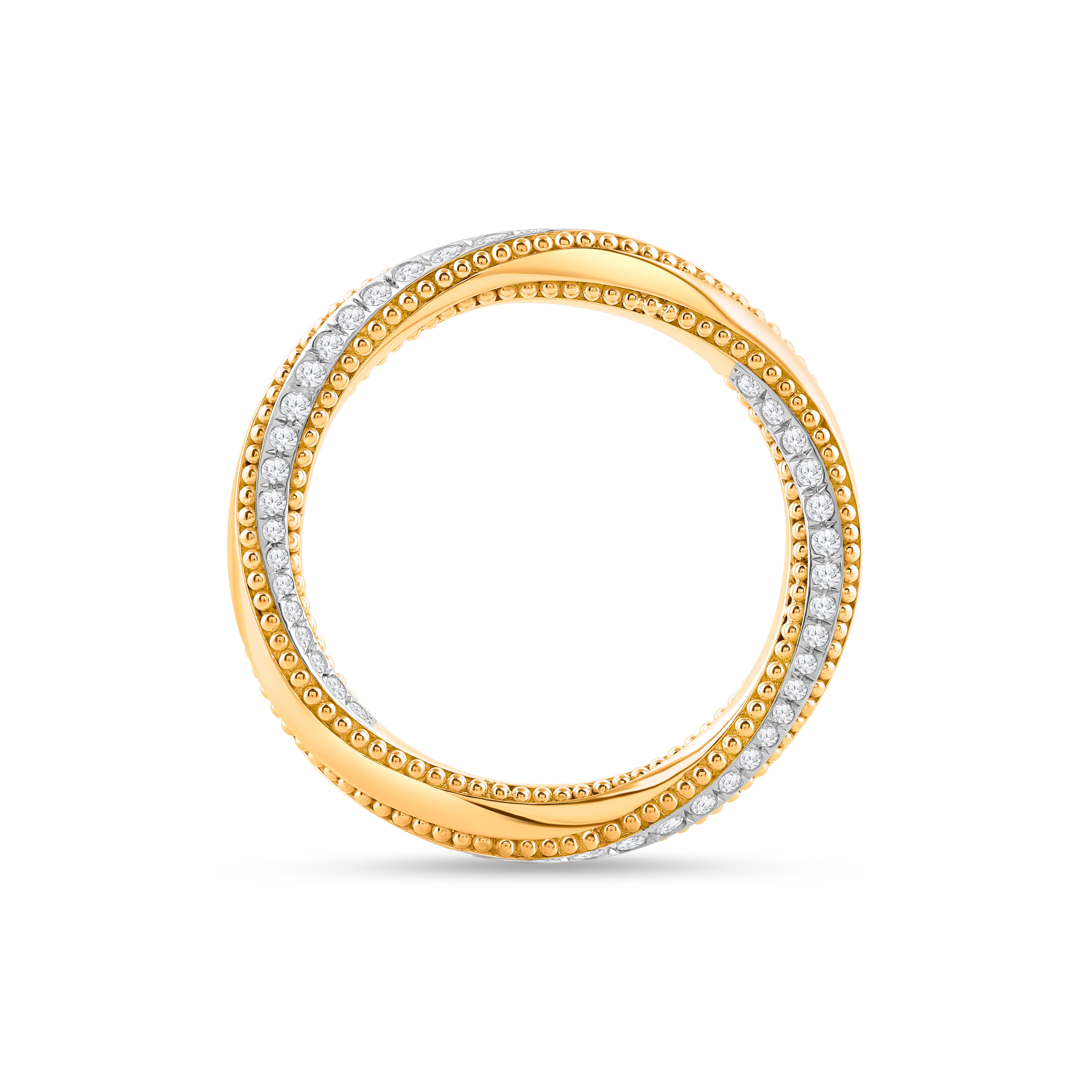 HARAKH 1/2 CT farbloser Diamantring 18K Gold Sonnenlicht Twilight Spiral Diamantring (Zeitgenössisch) im Angebot