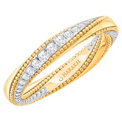 HARAKH 1/2 CT Diamante Incoloro Oro 18K Anillo Diamante Espiral Crepúsculo Luz Solar