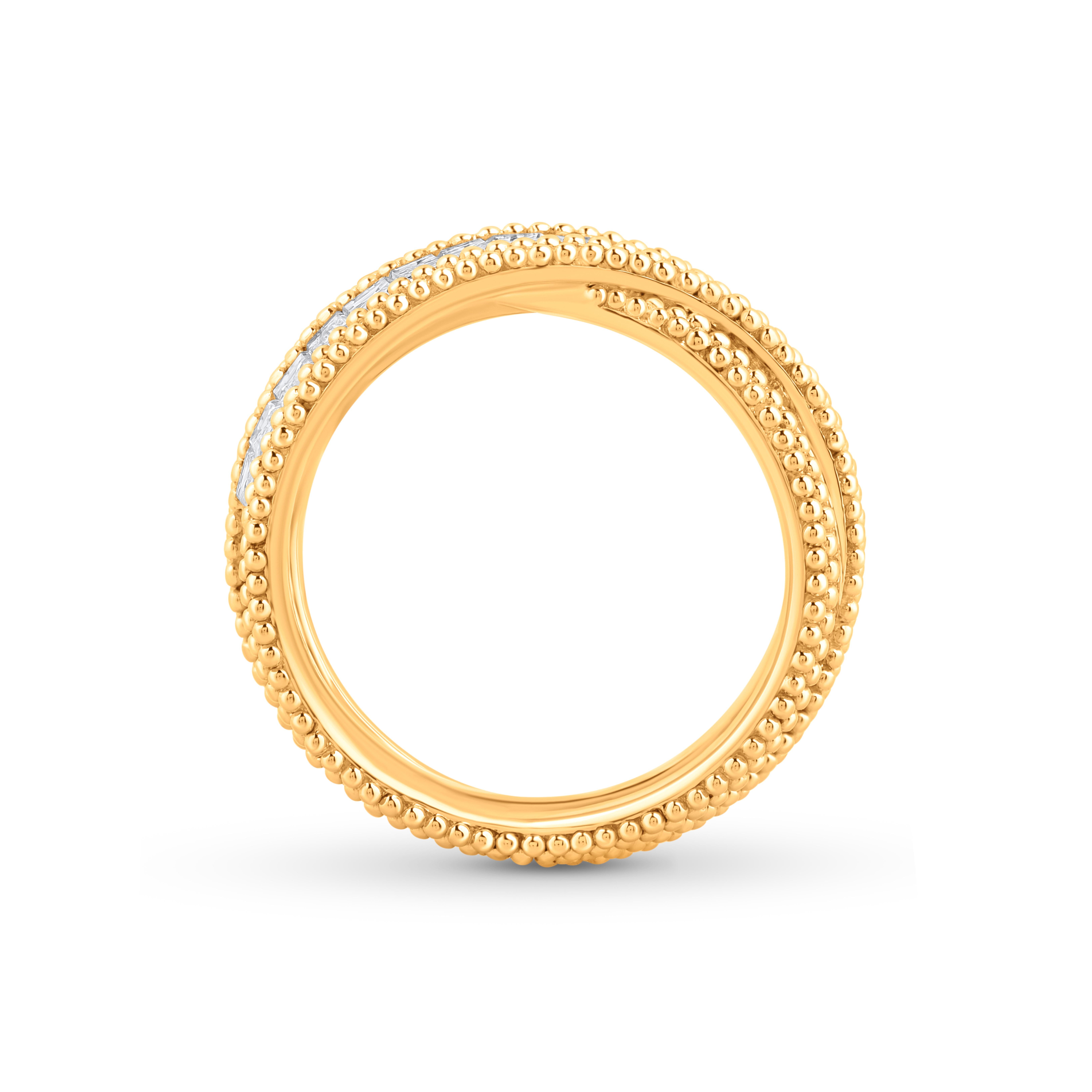 Contemporaneo HARAKH 1 1/2 CT Colorless Diamond 18K Yellow Gold Sunlight Criss-cross Ring in vendita