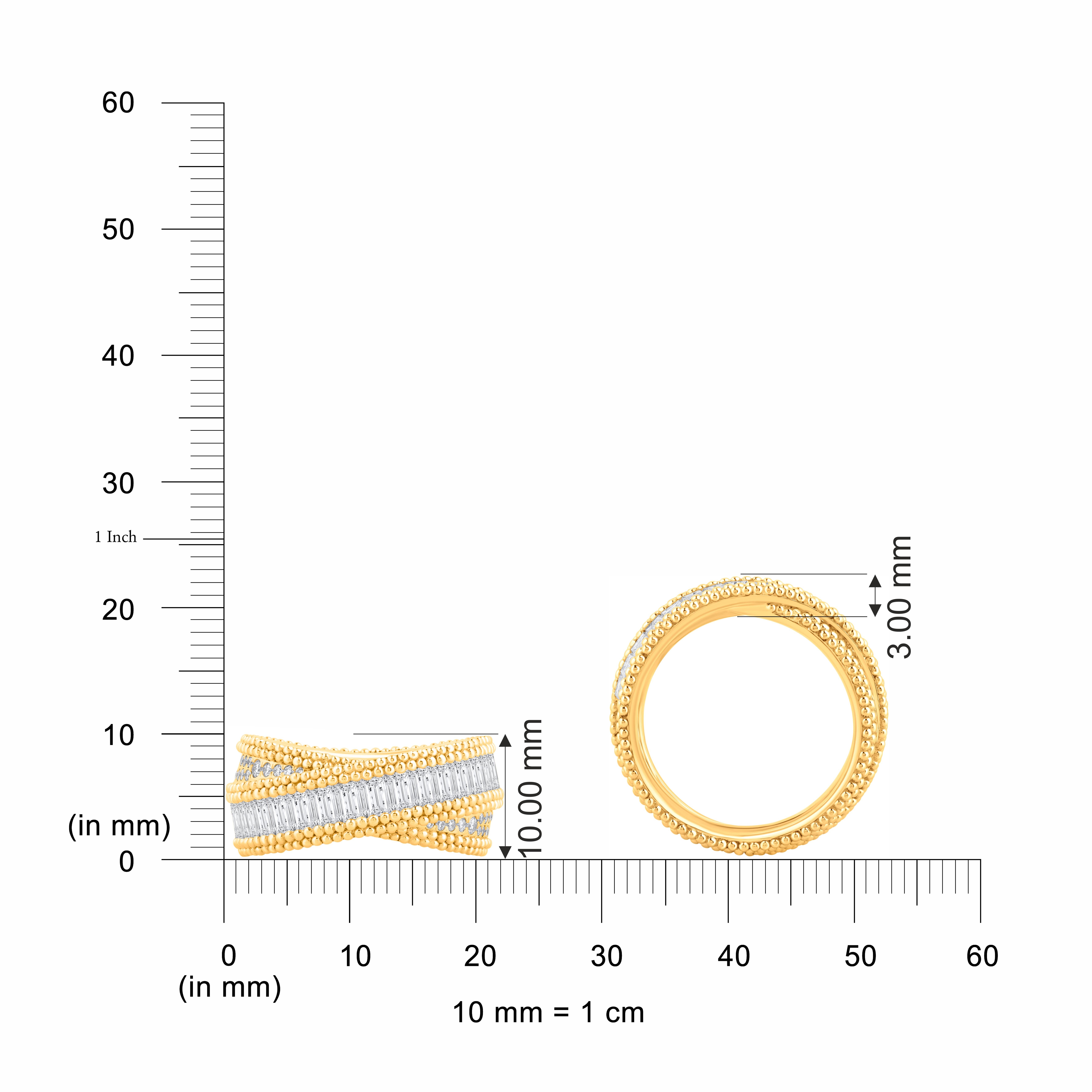 Taille brillant Harakh Bague croisée soleil en or jaune 18K avec diamant incolore 1 1/2 CT en vente
