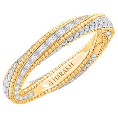 HARAKH 1 1/2 CT Diamante Incoloro Oro Amarillo 18KT Anillo Luz Solar