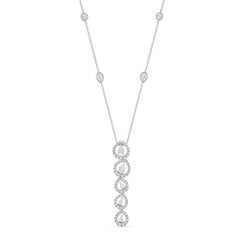 Harakh Collier pendentif contemporain en or blanc 18KT avec diamants incolores