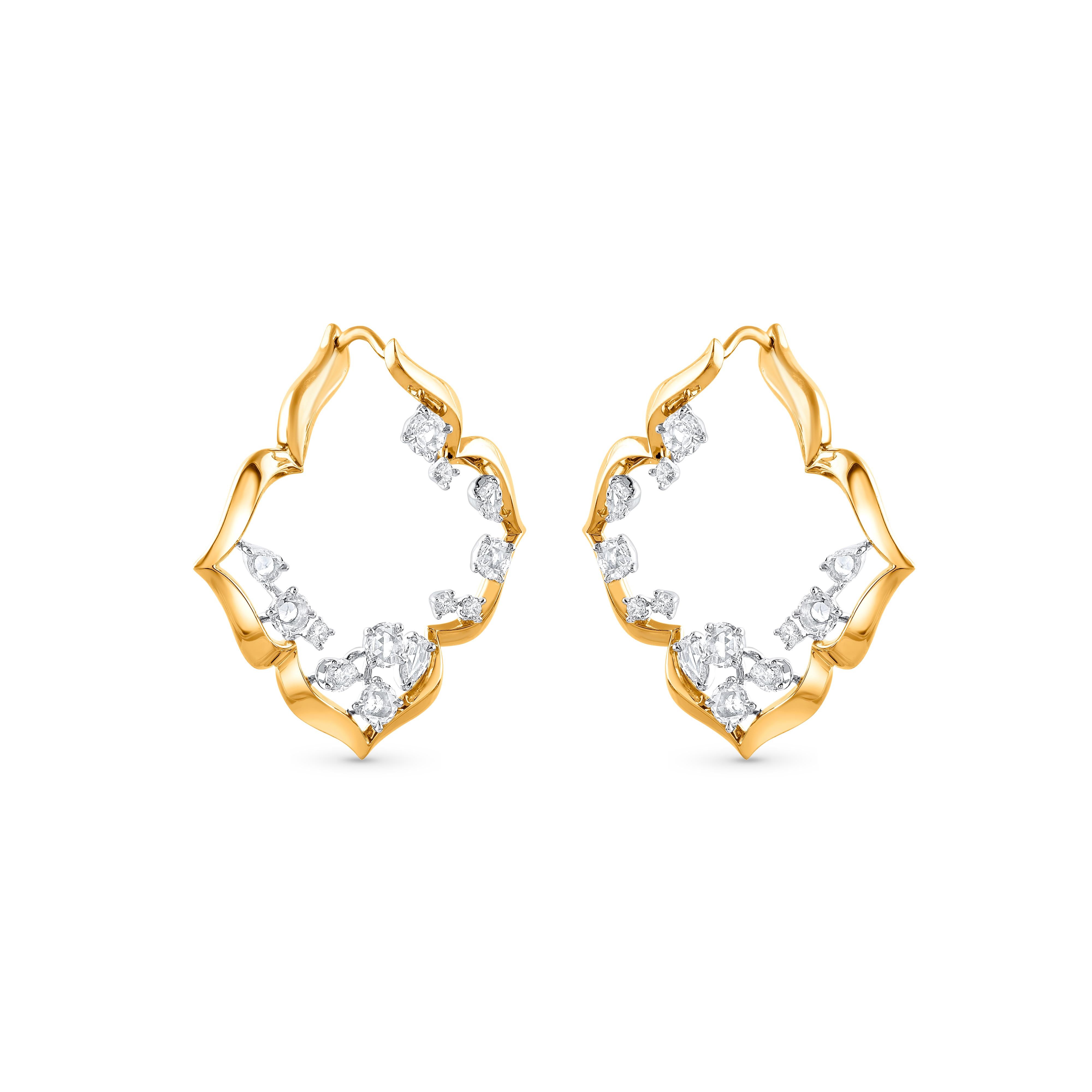 HARAKH 1 1/2 CT Mandala-Ohrstecker mit natürlichen farblosen Diamanten im Brillantschliff im Zustand „Neu“ im Angebot in New York, NY