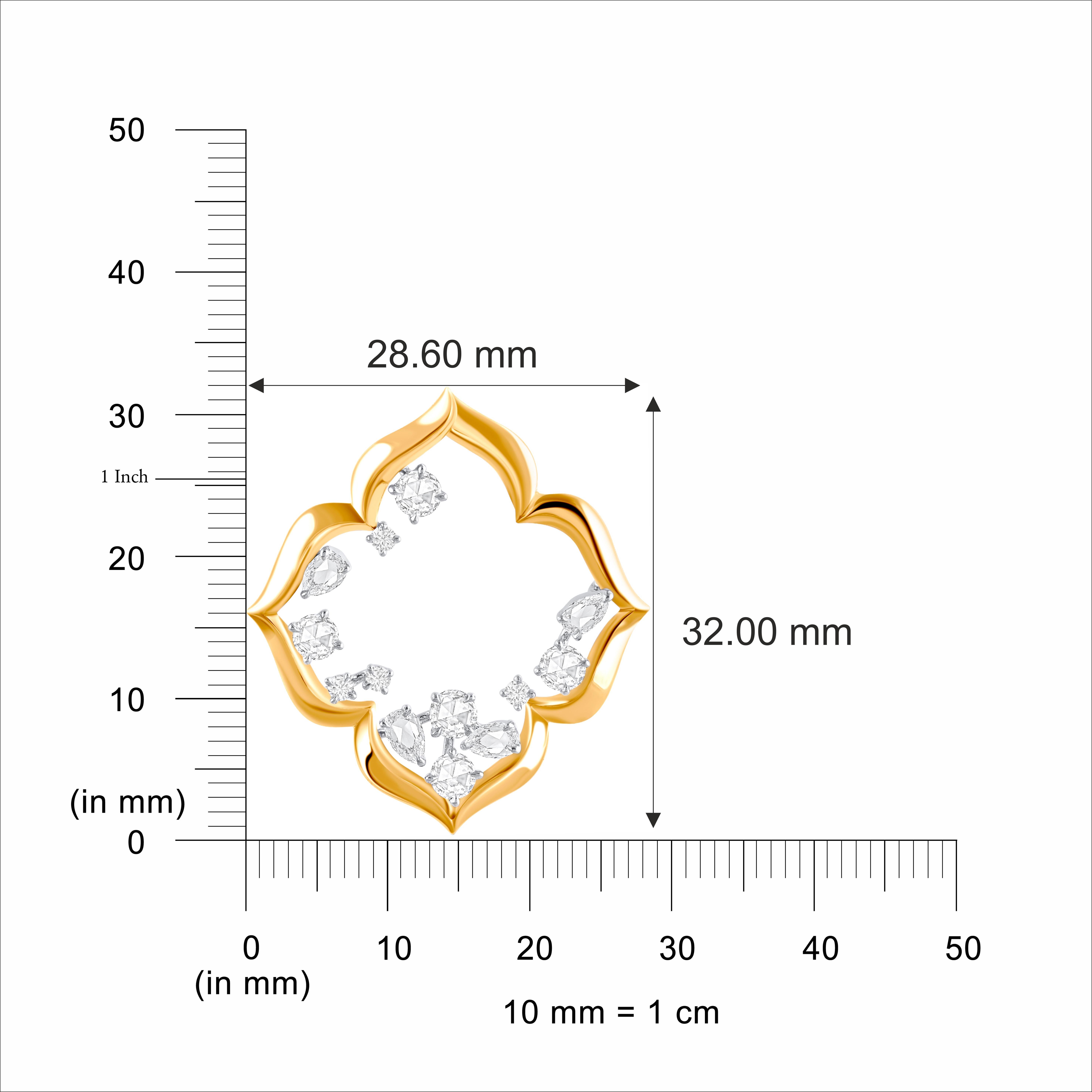 HARAKH 1 1/2 CT Mandala-Ohrstecker mit natürlichen farblosen Diamanten im Brillantschliff Damen im Angebot