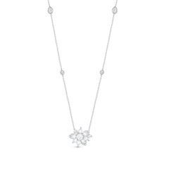 HARAKH 1 1/3 Collar de Diamantes Incoloros en Cascada 18KT Oro Blanco