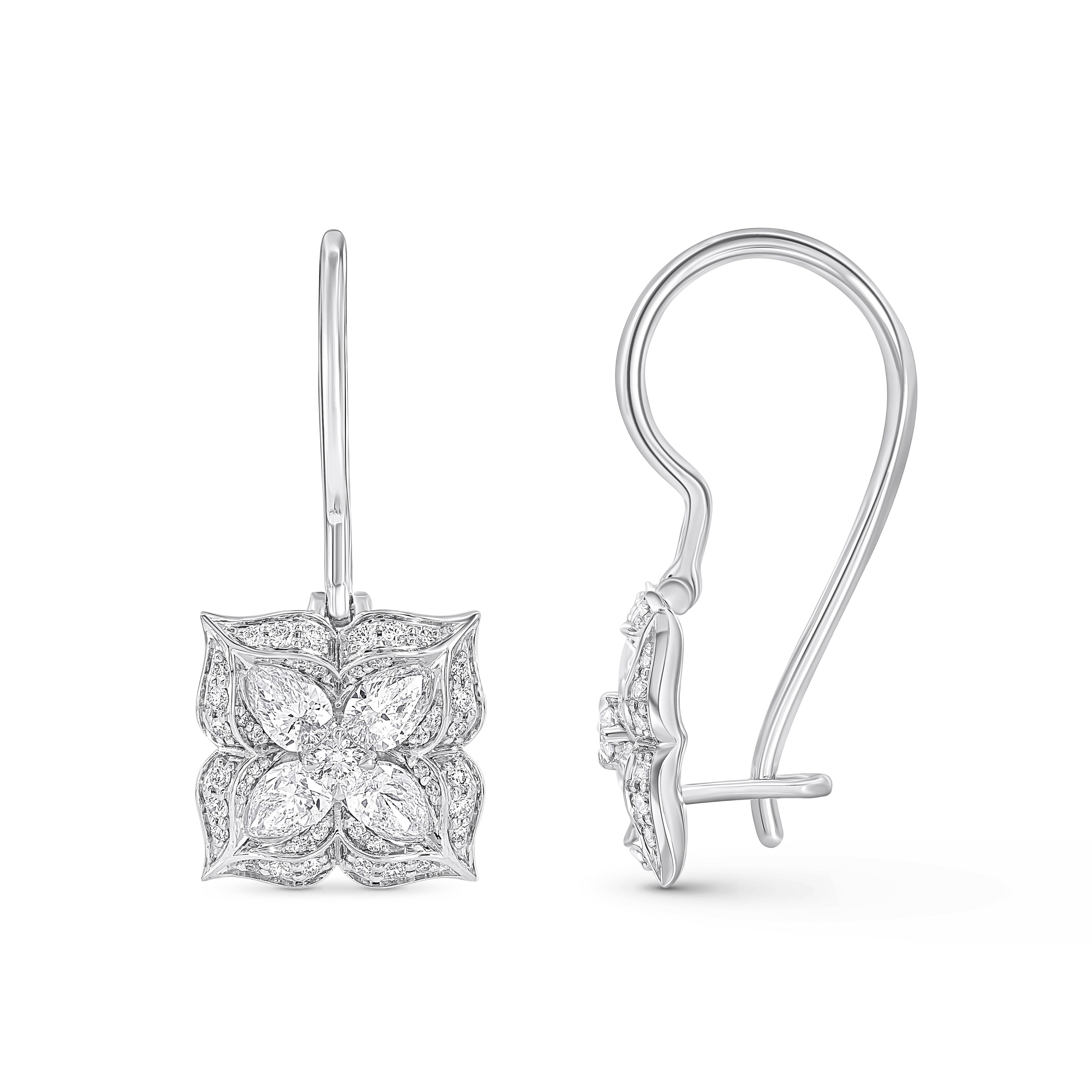 Contemporary Harakh 1 1/3 Ct Brilliant Cut Natural Diamond Mandala Hoop Earrings For Sale