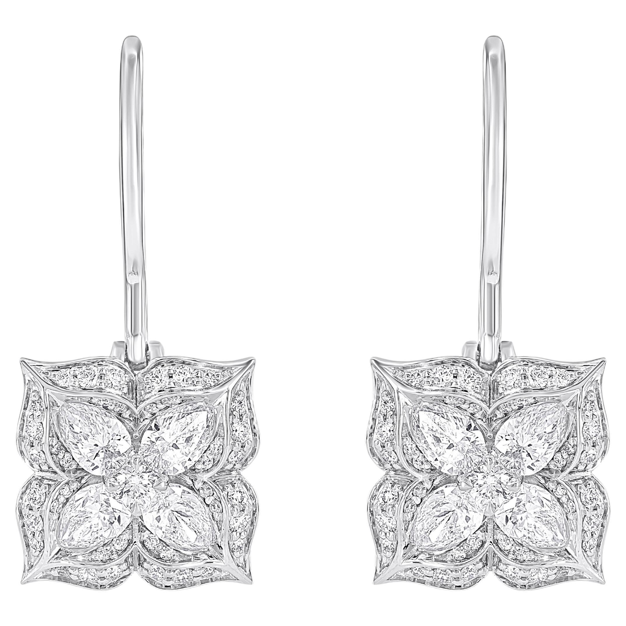 Harakh 1 1/3 Karat Brillantschliff natürlicher Diamant Mandala Creolen
