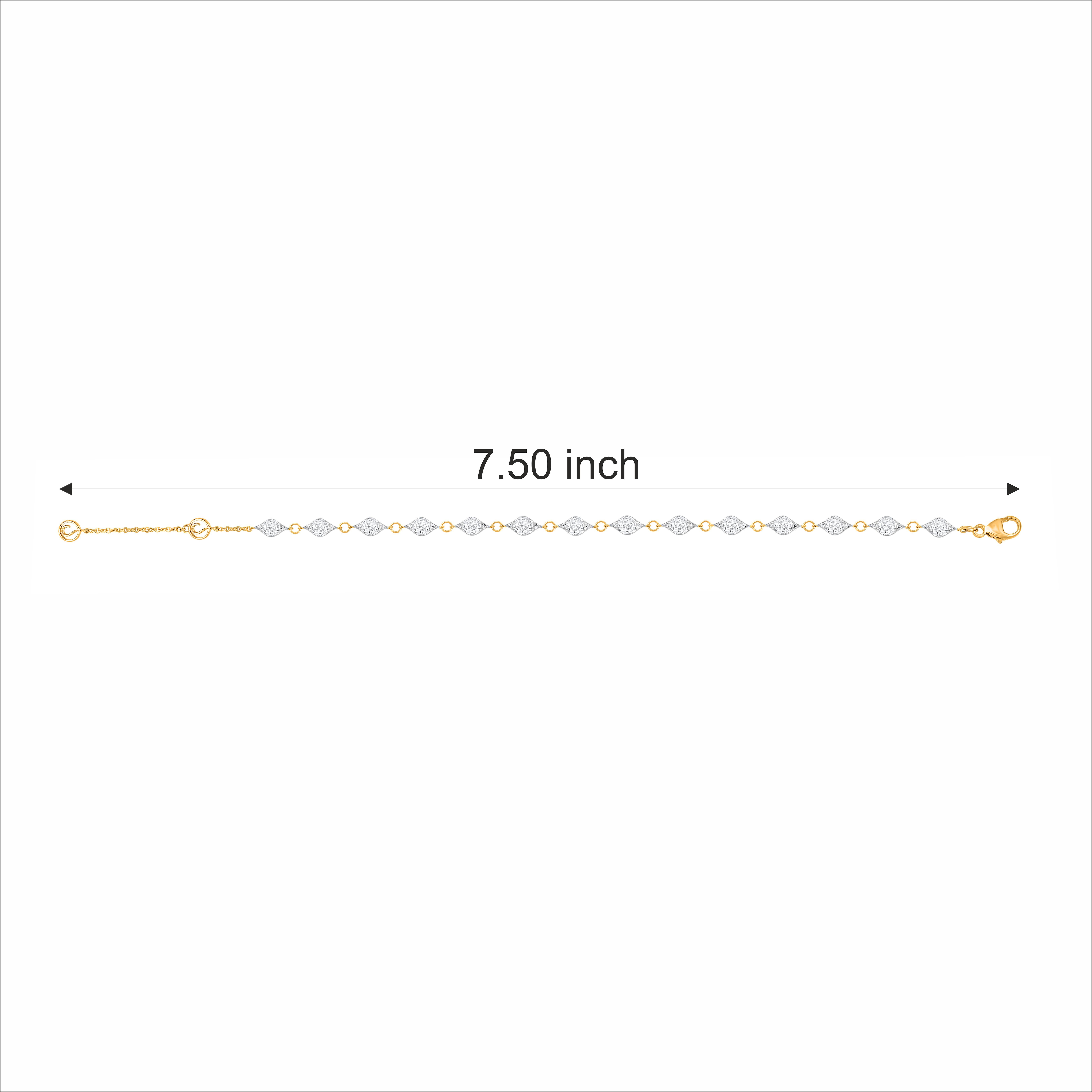 HARAKH 1 5/8 CT Natural Colorless Diamond Brilliant and Rose Cut Bracelet In New Condition For Sale In New York, NY