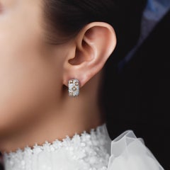 HARAKH 1 1/5 Carat Natural Brilliant Diamond Mandala Hoop Earrings in 18 KT Gold