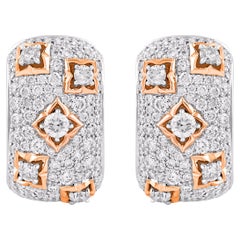 HARAKH 1 1/5 Carat Natural Brilliant Diamond Mandala Hoop Earrings in 18 KT Gold