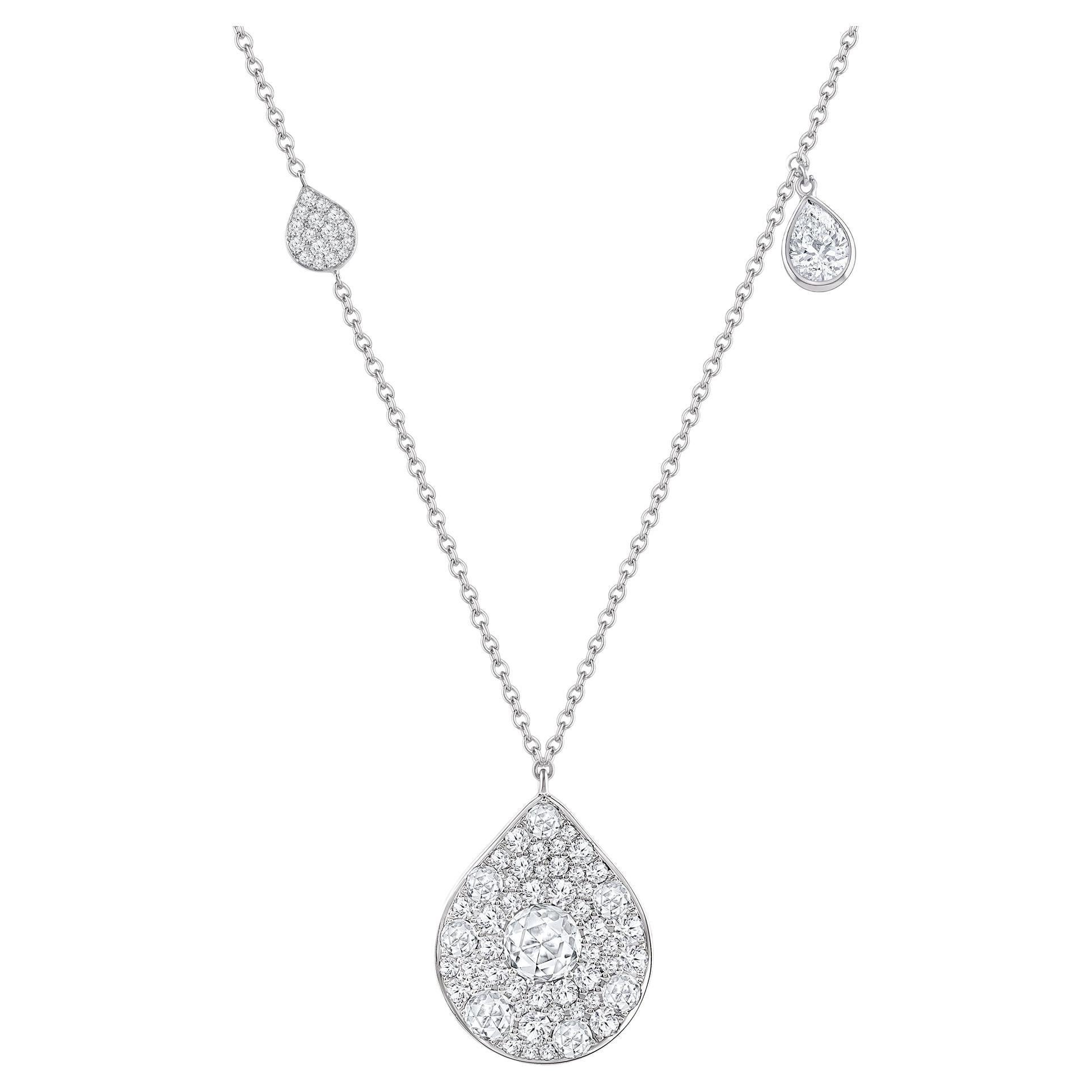 HARAKH, collier pendentif goutte d
eau en diamant naturel incolore 1 1/5 carat