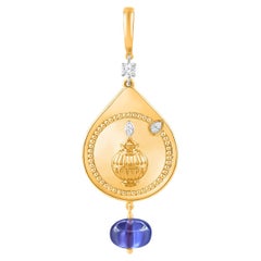 Harakh 1/10 CT Diamante incolore Goccia di Gioia Ciondolo di prosperità in oro 18K