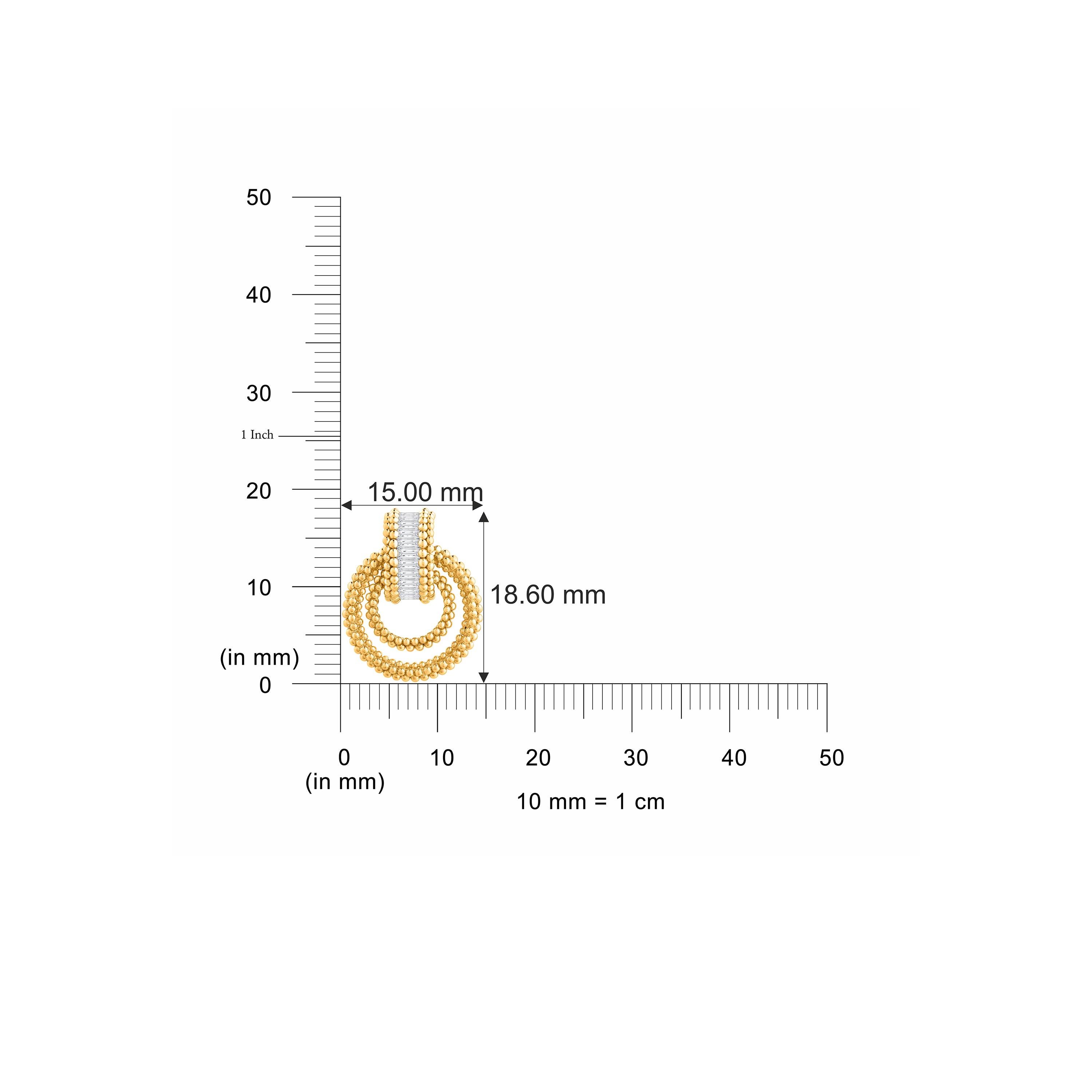 HARAKH Pendientes de oro de 18 quilates con diamantes baguette incoloros de 1/2 quilate con luz solar Contemporáneo en venta