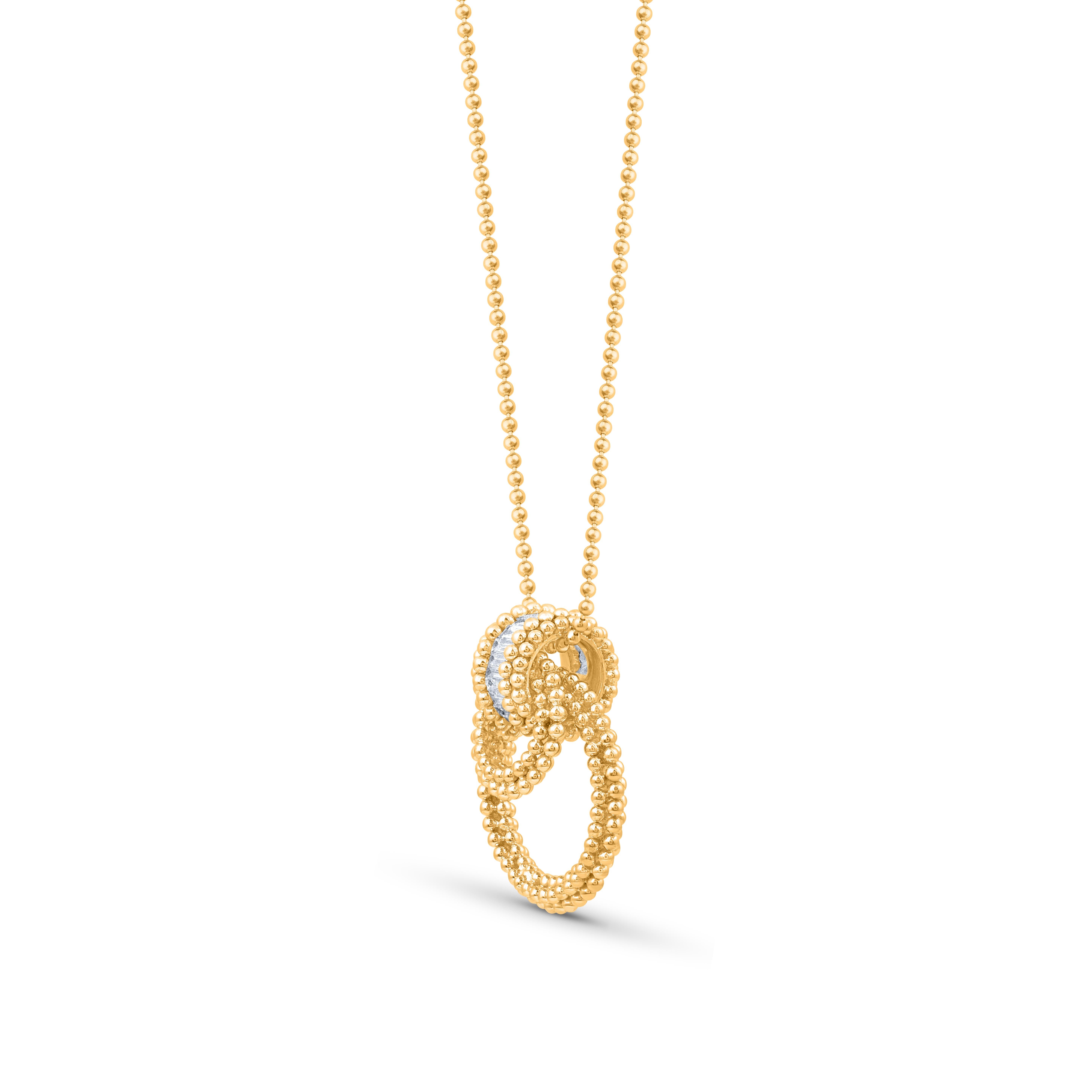 Contemporain HARAKH Collier pendentif Sunlight en or jaune 18 carats et diamants incolores 1/2 carat en vente