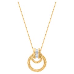 HARAKH 1/2 CT Colorless Diamond Sunlight Pendant Necklace in 18 Kt Yellow Gold