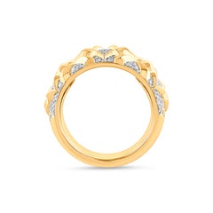 HARAKH GIA Certified 5/8 CT Colorless Diamond 18 KT Yellow Gold Mandala Ring