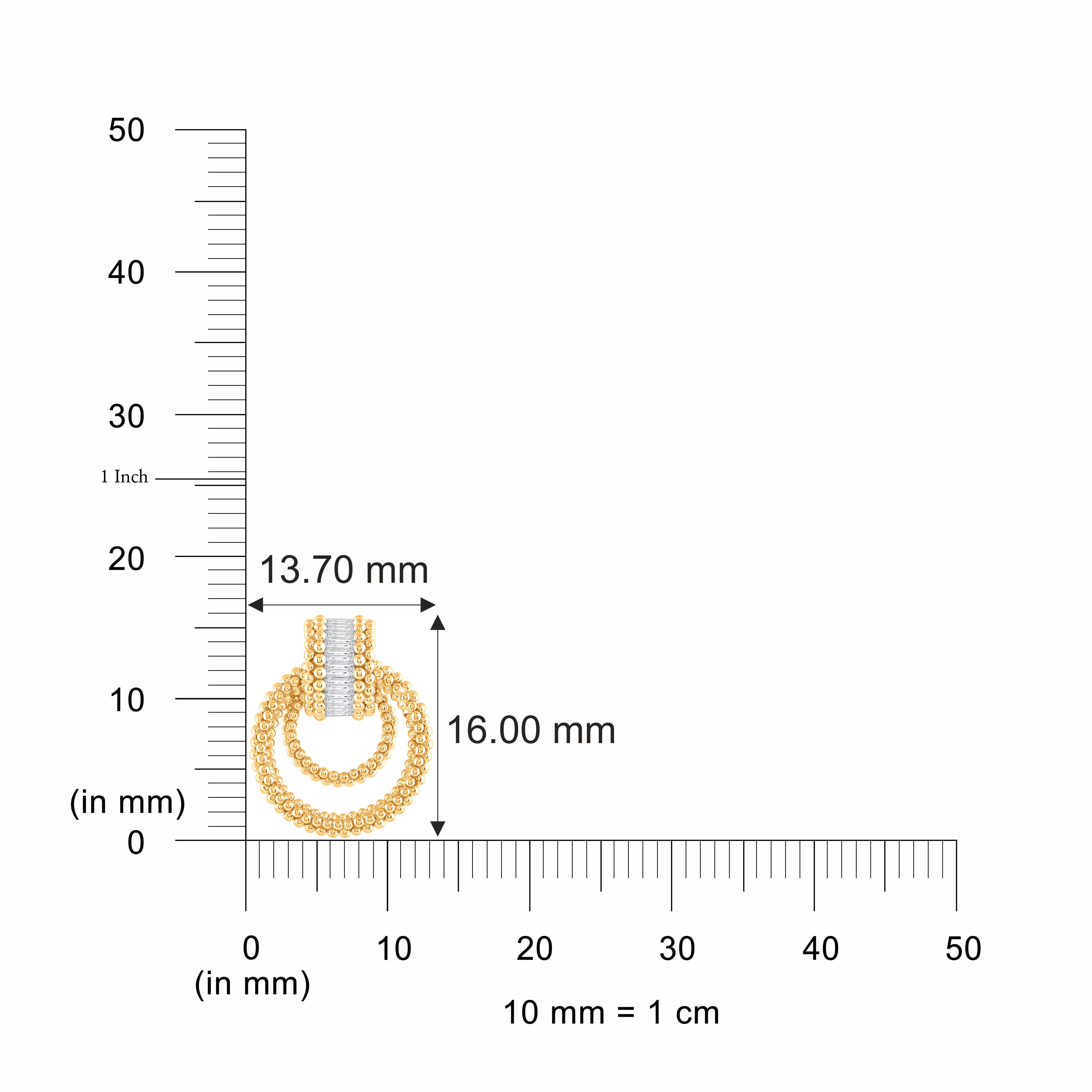 HARAKH 1/2 CT farblose Diamant 18KT Gelbgold Sonnenlicht-Ohrringe mit Türknocker (Zeitgenössisch) im Angebot
