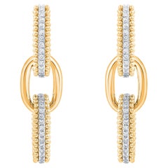 HARAKH 1/2 CT Diamante Incoloro Oro Amarillo 18KT Pendiente Clip Luz Solar