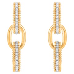 HARAKH 1/2 CT Diamante incolore in oro giallo 18KT Orecchino a clip con luce solare