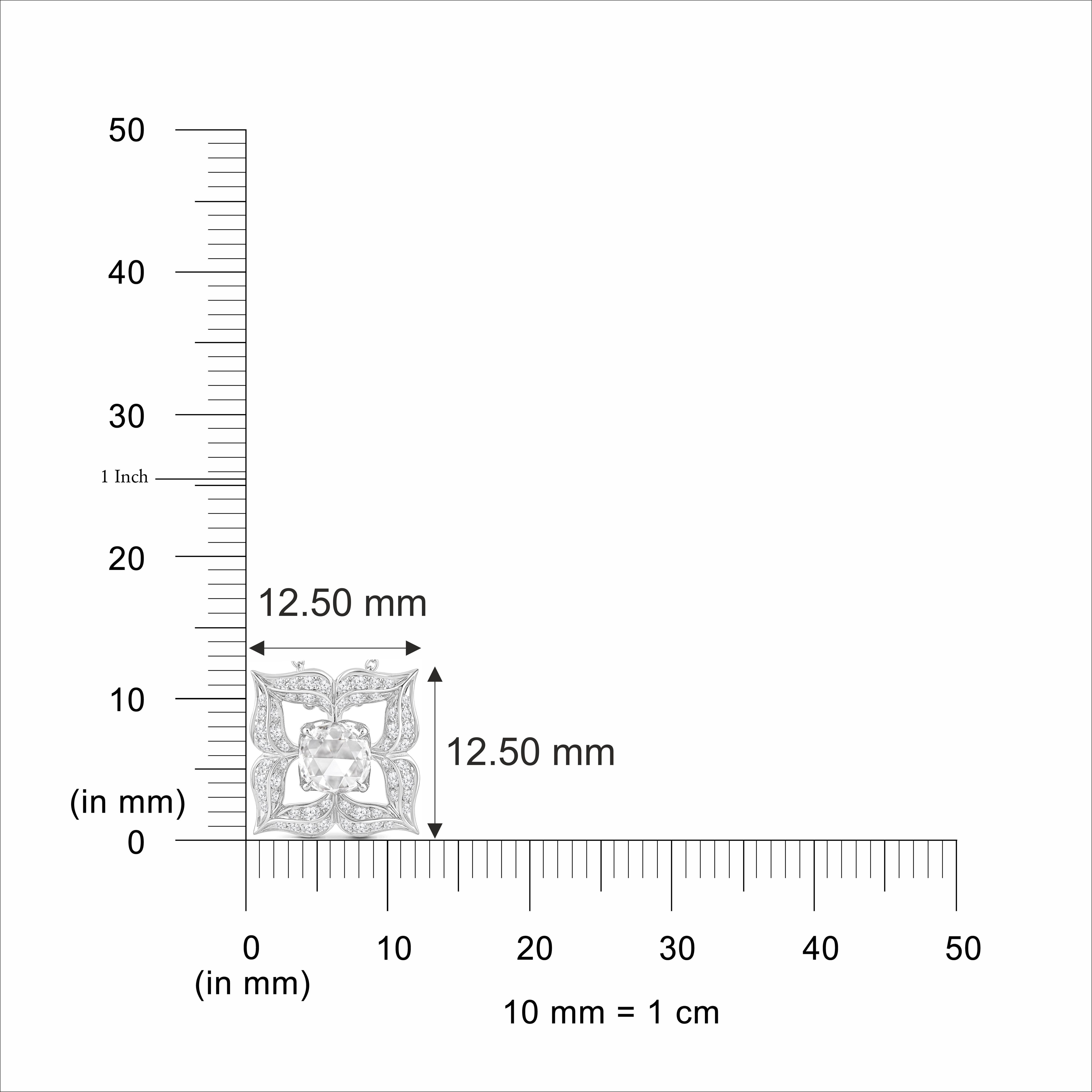 HARAKH 1/2 CT Natürlicher farbloser Diamant im Brillant- und Rosenschliff-Anhänger (Rundschliff) im Angebot