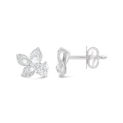 HARAKH 1/2 CT Natural Colorless Diamond Brilliant and Rose Cut Stud Earring