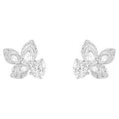 HARAKH 1/2 CT Natural Colorless Diamond Brilliant and Rose Cut Stud Earring