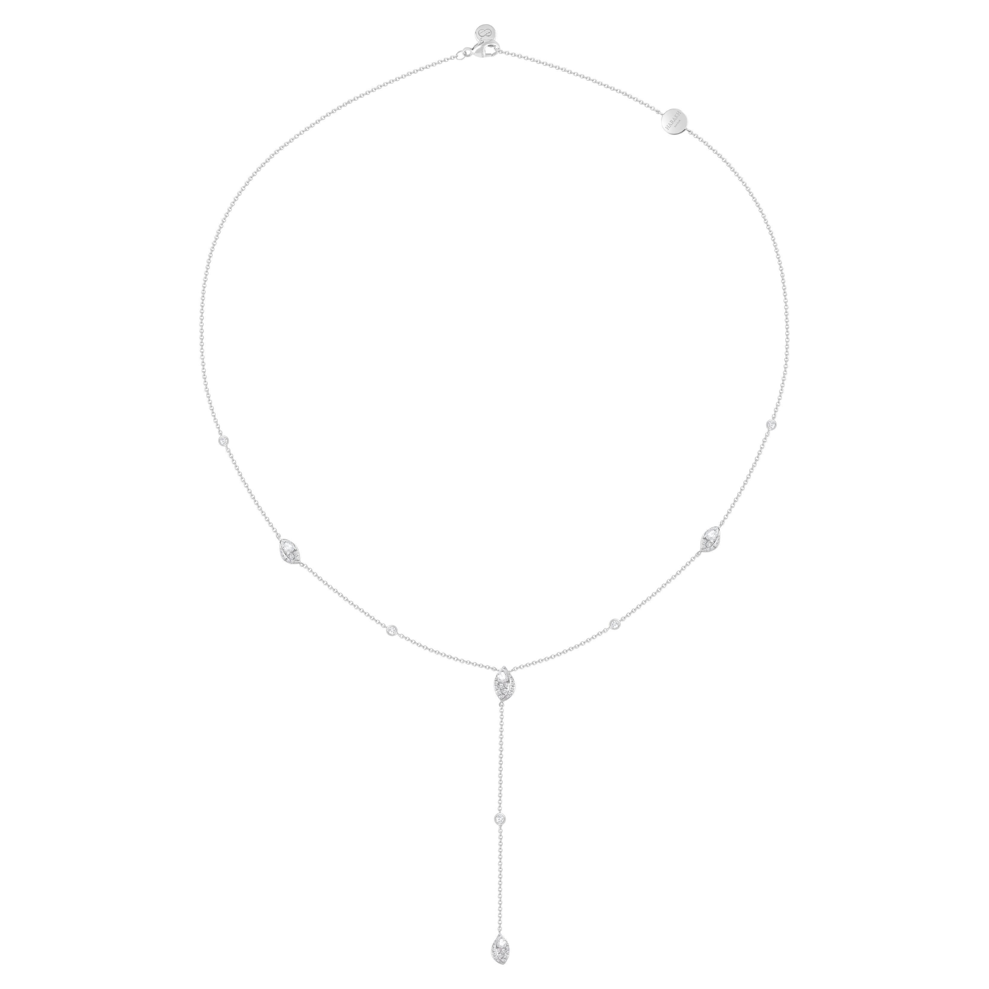 HARAKH 1/2 CT Natural Colorless Diamond Frangipani Necklace