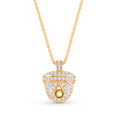 Harakh 1/2 CT Natural Colorless Diamond Ghunghroo Melodic Gold Pendant 18KT Gold
